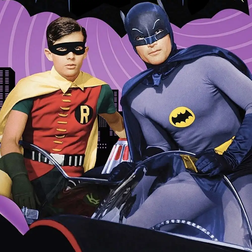Adam West and Burt Ward as Batman and Robin in the 60s Batman TV show