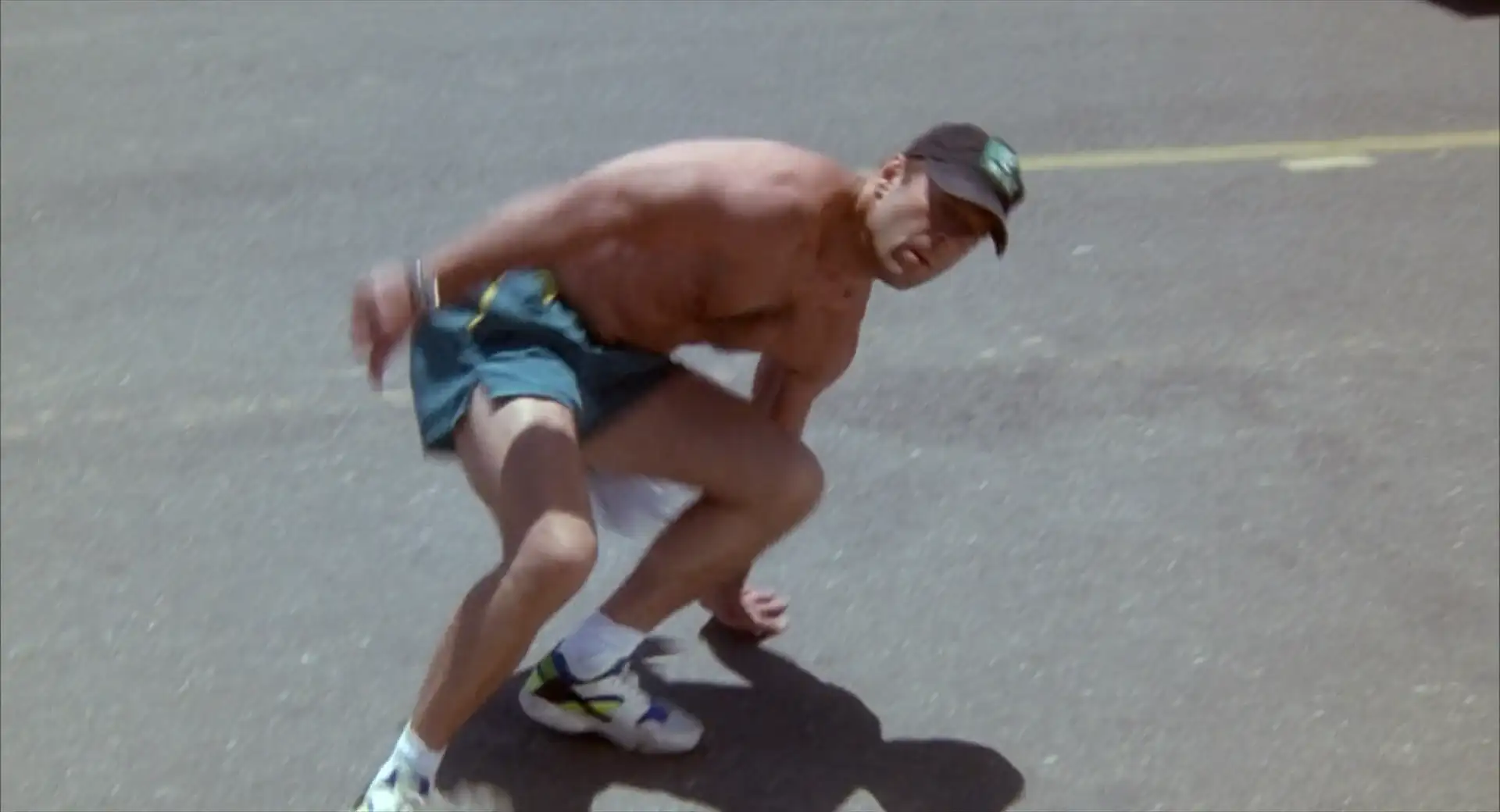 Bruce Willis sporting a pair of a pair of Nike Air Huaraches in Color of Night