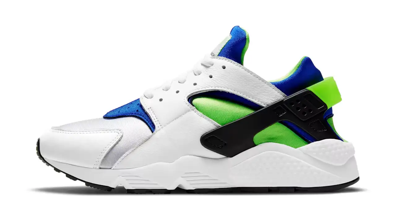 Nike Air Huarache "Scream Green" product photo sideways