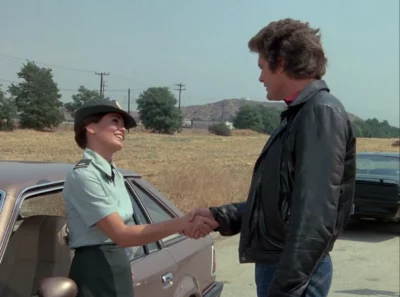 Devon Ericson and David Hasselhoff in Knight Rider: Deadly maneuvers