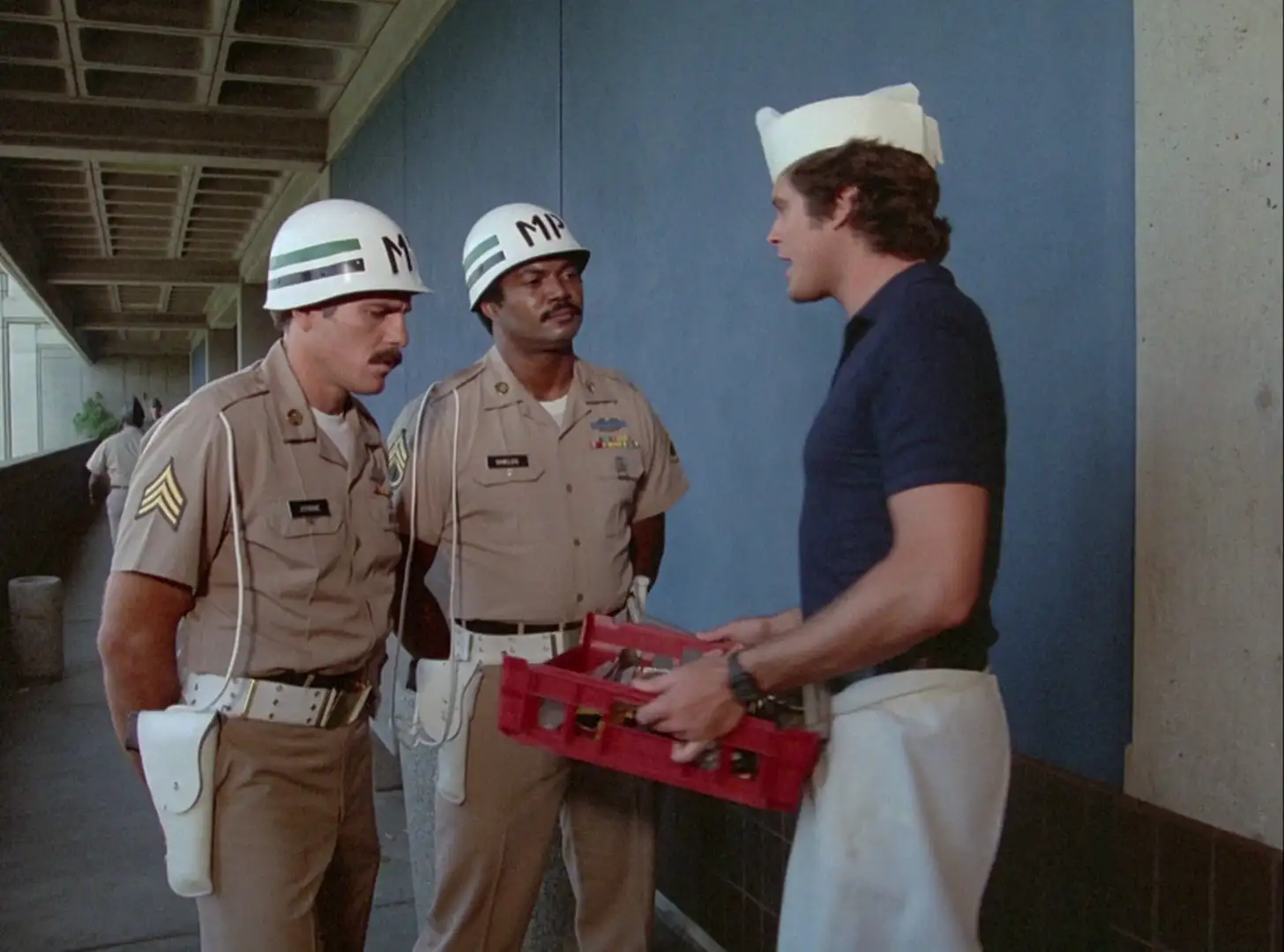 Michale undercover as a vendor in Knight Rider: Deadly maneuvers 