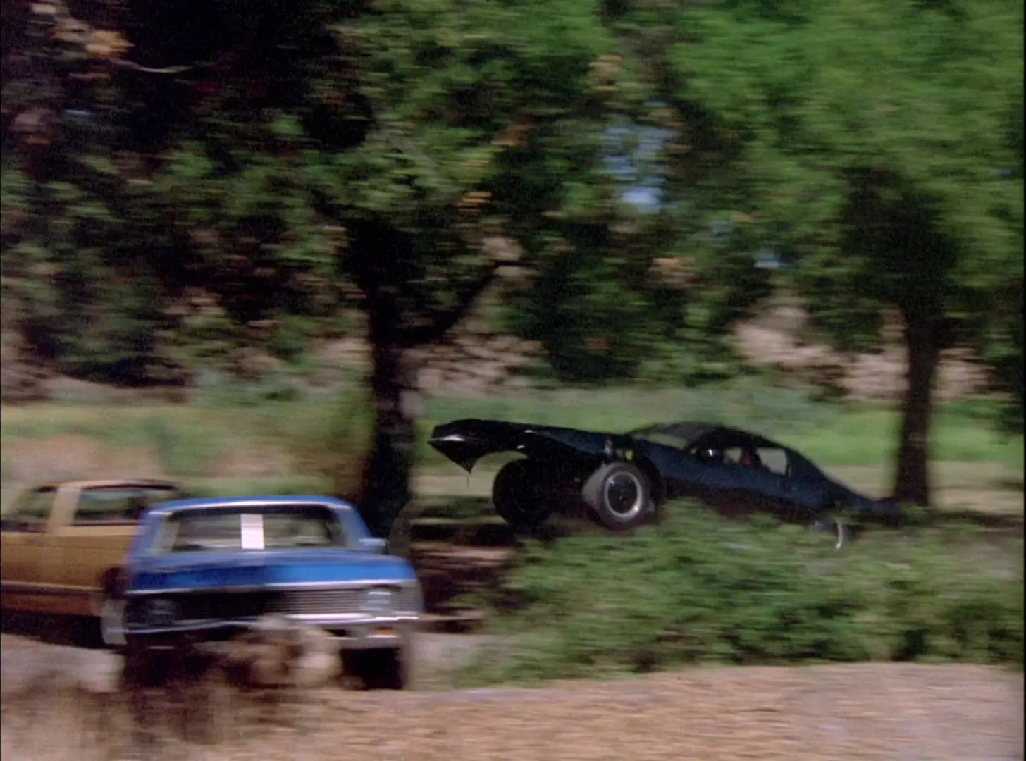 An obvious stunt car is used for a turbo boost in Knight Rider: Just My Bill cover