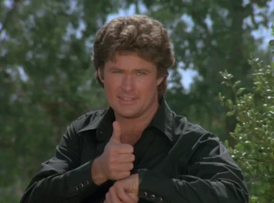 David Hasselhoff gives thumbs up in Knight Rider: Not a Drop to Drink