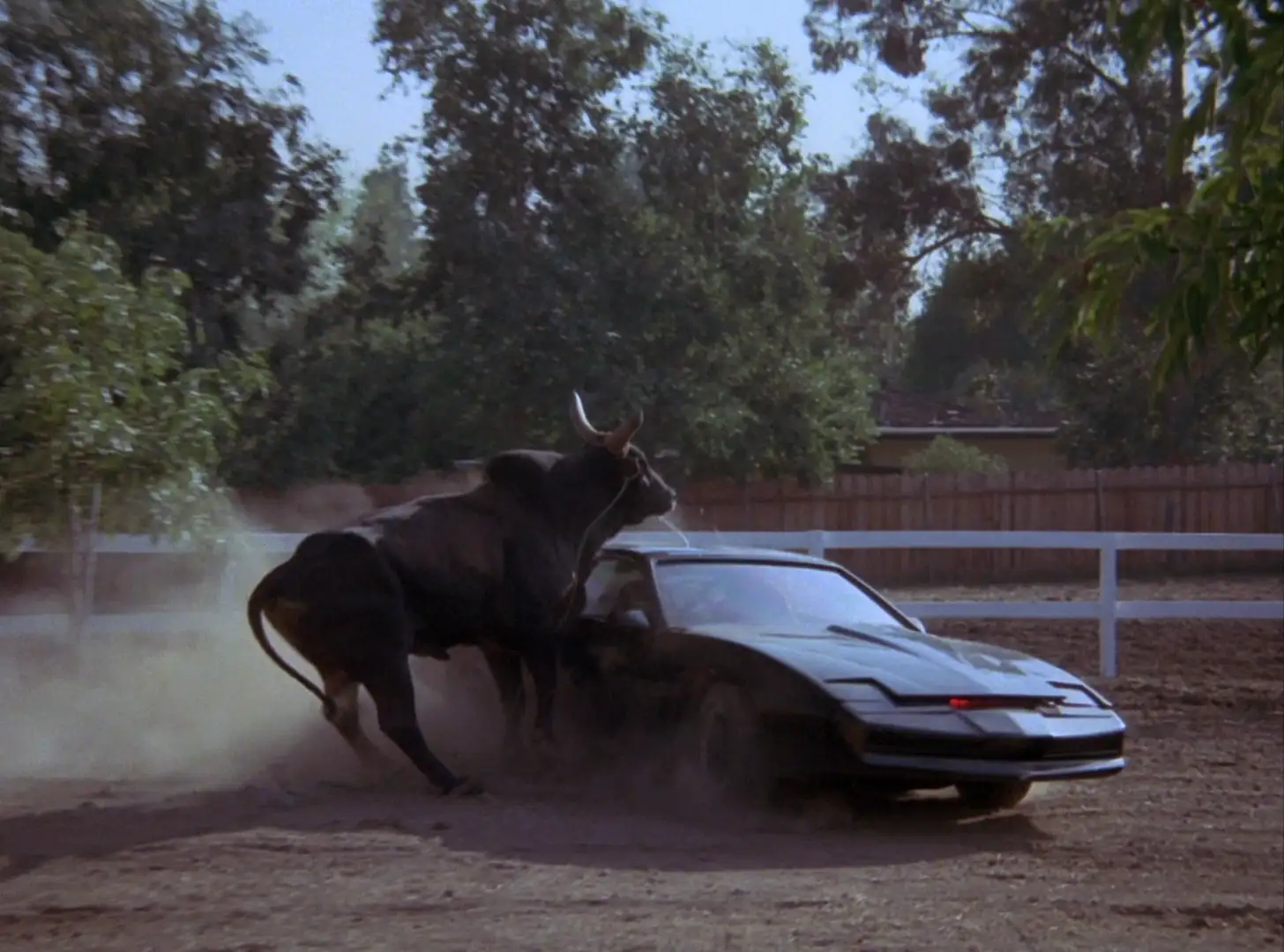 KITT vs a bull in Knight Rider: Not a Drop to Drink
